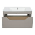 thumbnail image 5 of Modern Wall-Mounted Bathroom Vanity with Washbasin | Troy Mocha Gloss Collection | Non-Toxic Fire-Resistant MDF-34"-No Mirror, 5 of 5