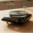 thumbnail image 3 of OVENTE Electric Countertop Single Burner, 1000W Cooktop with 7.25 Inch Cast Iron Hot Plate, 5 Level Temperature Control, Compact Cooking Stove and Easy to Clean Stainless Steel Base, Black BGS101B, 3 of 8