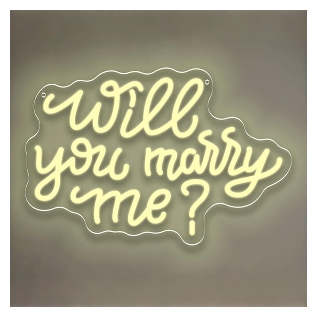 Letrero De Neón Will You Marry Me Con Brillo Ajustable Y Luz LED Para Dormitorio, Boda, Propuesta De Matrimonio, Fiesta, Decoración De Pared 40.6cmx27cm