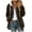 Brown, variant on Funicet Women Fall Winter Warm Plush Hooded Coat Solid Color Long Sleeve Zip Up Thick Cardigan Jacket