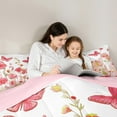 thumbnail image 5 of jejeloiu Retro Rustic Flower Bedding Comforter Set,Chic Butterfly Twin Comforter Sets,Pink Red White Bedding Set For Girls,Breathable Home Decor Reversible,2pcs, 5 of 8