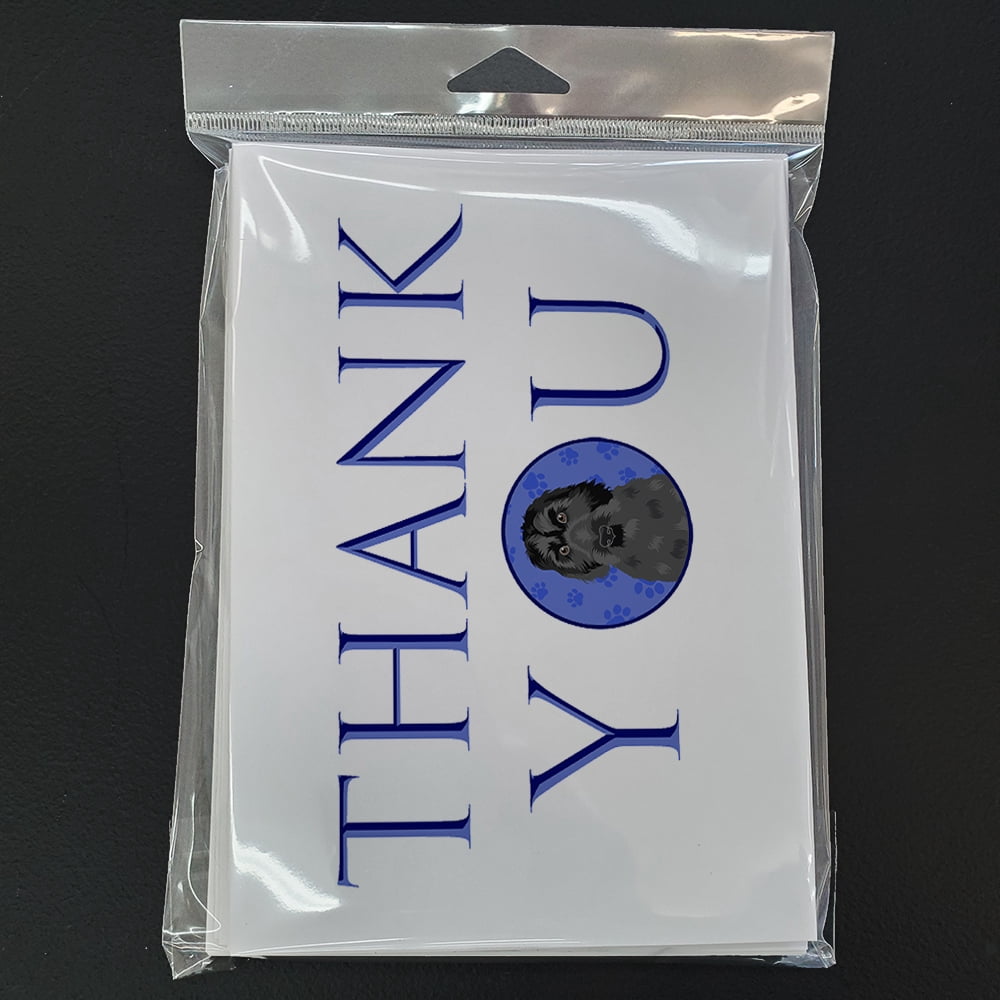 Doodle Black #3 Thank You Greeting Cards and Envelopes Pack of 8 7 in x 5 in