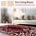 thumbnail image 2 of ODIKA 6'x9' Machine Washable Non-Slip Area Rug, Chateau Garden Circular Hand Detailed Artisanal Creation High Traffic Rug, Red, 236893, 2 of 7