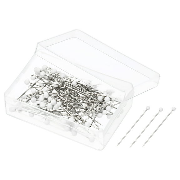 Uxcell Sewing Pins Ball Glass Head Straight Quilting Pin for Sewing, White 5 Set
