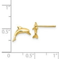 thumbnail image 3 of Real 14kt Yellow Gold Dolphin Post Earrings; for Adults and Teens; for Women and Men, 3 of 3