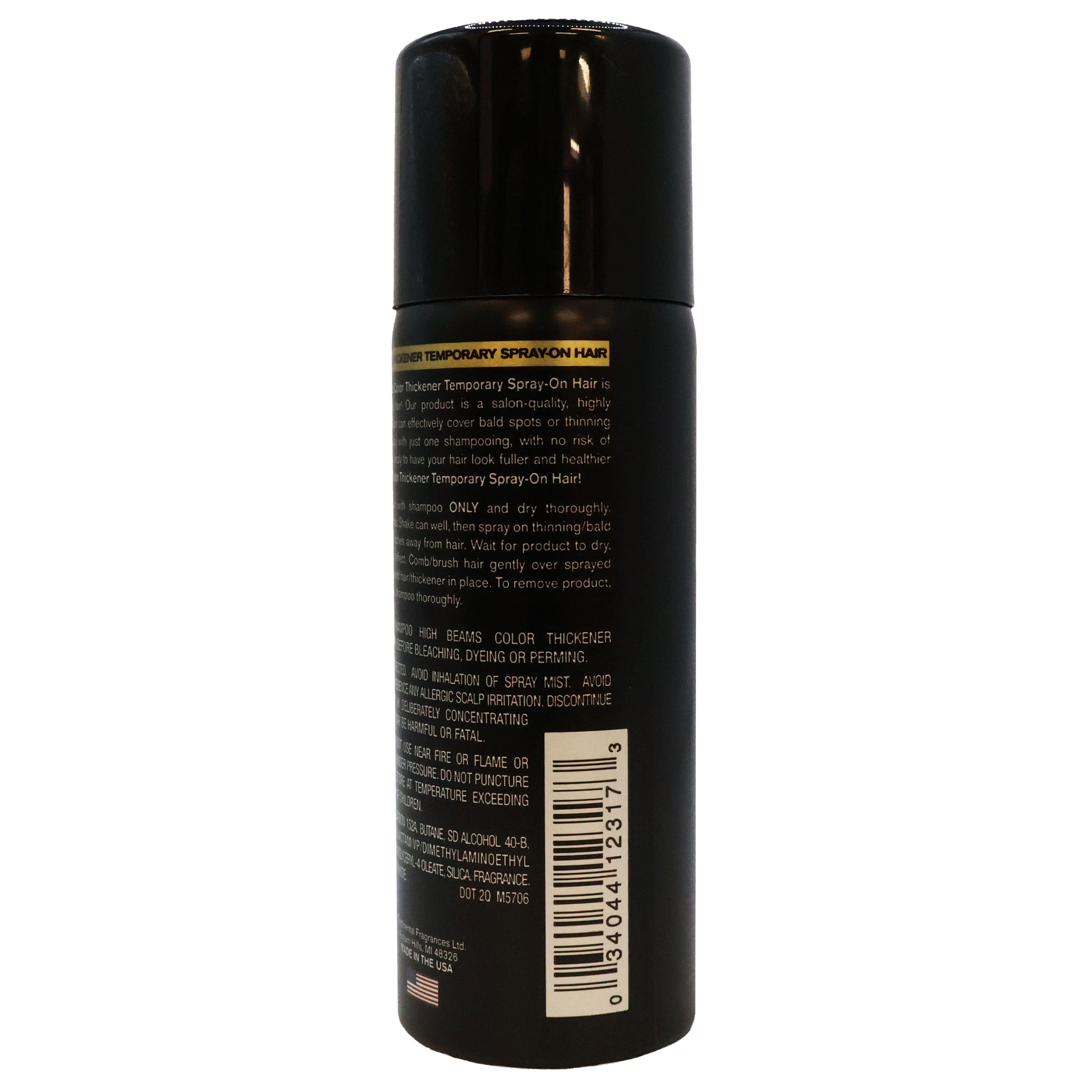 [3 PACK] High Beams Color Thickener Temporary Spray-On Hair [#11 BLACK] 2.7 oz. * BEAUTY TALK LA *