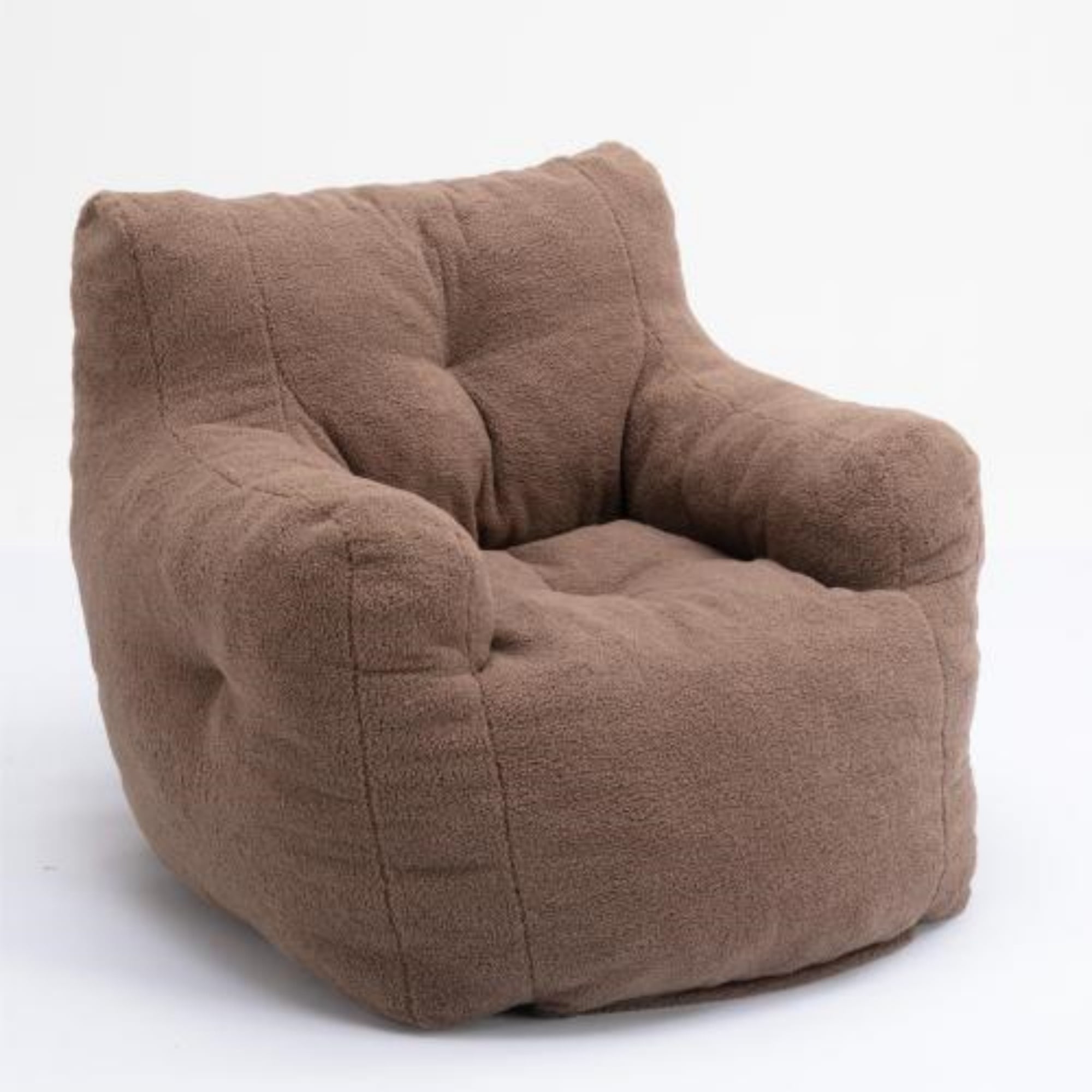 Yardmaster Bean Bag Chair with Teddy Soft Stuffed and Memory Foam, Giant Bean Bag Chair with Armrest for Apartment, Dorm, Living Room, Bedroom, Big Joe Bean Bag for Adults Child Comfy Chair