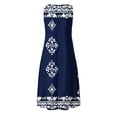 thumbnail image 5 of Women's Tropical Sleeveless Midi Tank Dress V Neck Colorful Leaf Print Summer Sundress with Pockets Relaxed Fit Flowy A-Line Dress For Summer Holiday Beach Wear, 5 of 5