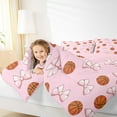 thumbnail image 2 of jejeloiu Kawaii Bowtie Bowknot Bedding Comforter Set,Boys Ball Game Twin Comforter Sets,Basketball Sport Bedding Set For Child,Microfiber Room Decorative Reversible,3 Pieces, 2 of 8
