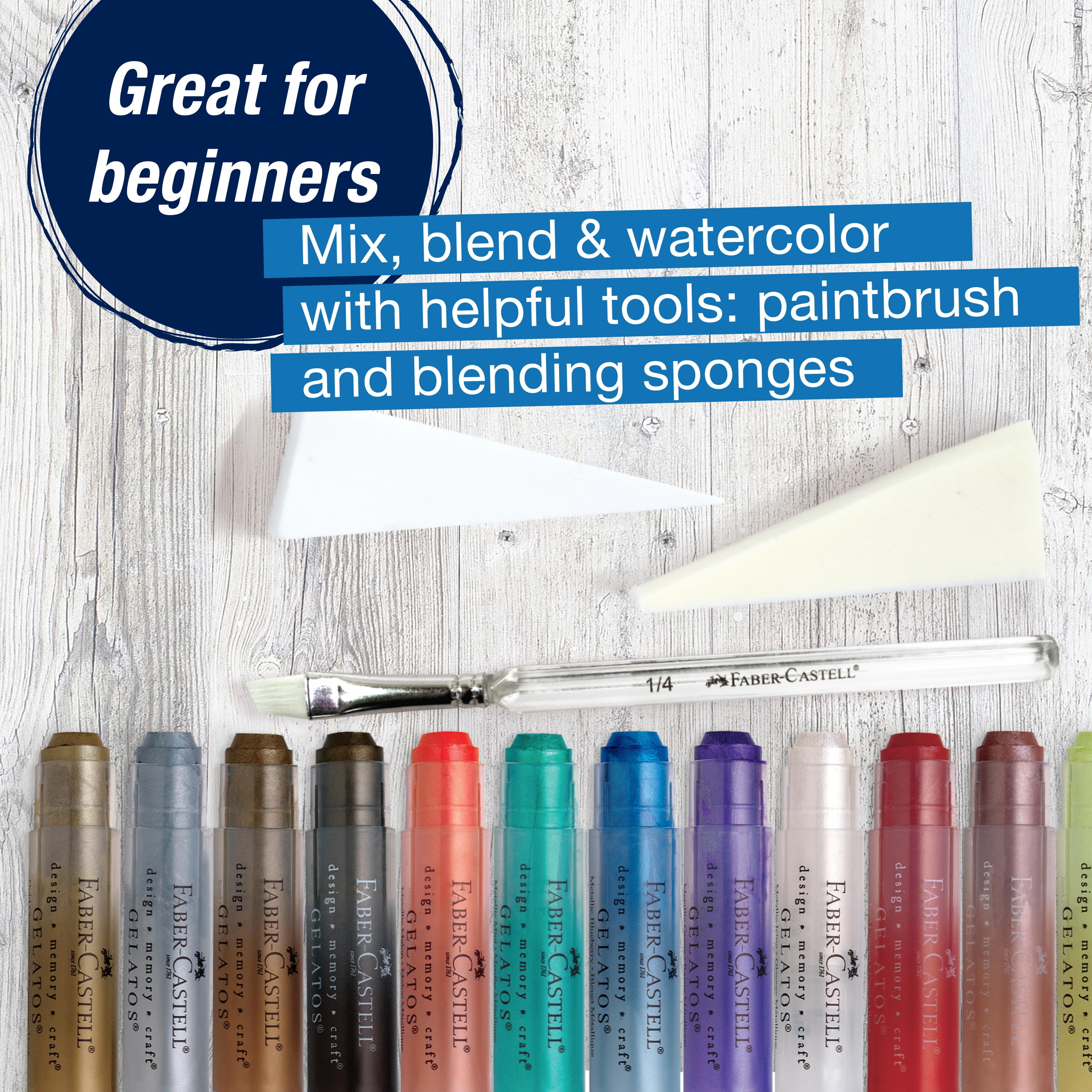 Faber-Castell Gelatos Metallic-15 Piece Gelato Art Set for Adult Beginners