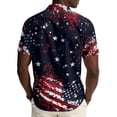thumbnail image 6 of Hogleaql Men's 4th Of July Shirt 4th Of July American Flag Print Short Sleeve Patriotic Shirt Collared Button Dressy Hawaiian Workout Shirts for Men Royal Blue 3XL, 6 of 6