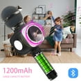 thumbnail image 3 of Rirool Wireless Karaoke Microphone with LED Lights - Portable Handheld Mic Speaker for Kids & Adults, Bluetooth Speaker, Recording Function, Black, 3 of 8