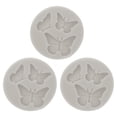 thumbnail image 1 of Molde de arcilla de polímero de 3 piezas, molde de fondant, molde de 3 mariposas, silicona rosa para manualidades, secado al aire, pasteles, gris, 1 of 6