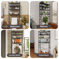 thumbnail image 3 of Over The Toilet Storage Shelf, 4 Tier Bathroom Organizer Shelf, Freestanding Space Saver with Toilet Paper Holder, Multifunctional Over The Toilet Rack with Adjustable Shelves, Gray, 3 of 8