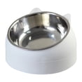 thumbnail image 1 of Cuenco de agua y comida para mascotas de acero inoxidable desmontable antideslizante con forma de dibujos animados para perros y gatos, color blanco con forma de gato., 1 of 3