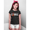 thumbnail image 3 of Gobble Thanksgiving Dinner Funny Turkey Face Youth T-shirt For Kids, XL, Black, 3 of 6