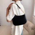 thumbnail image 3 of Bolso de hombro a la moda para mujer, bolso de mano informal, bolsos sólidos (negro), 3 of 7