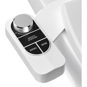SAMODRA Non-Electric Bidet - Self Cleaning Dual Nozzle (Frontal and Rear Wash) Fresh Water Bidet Toilet Seat Attachment with Independent Adjustable Water Pressure (Classic Silver)