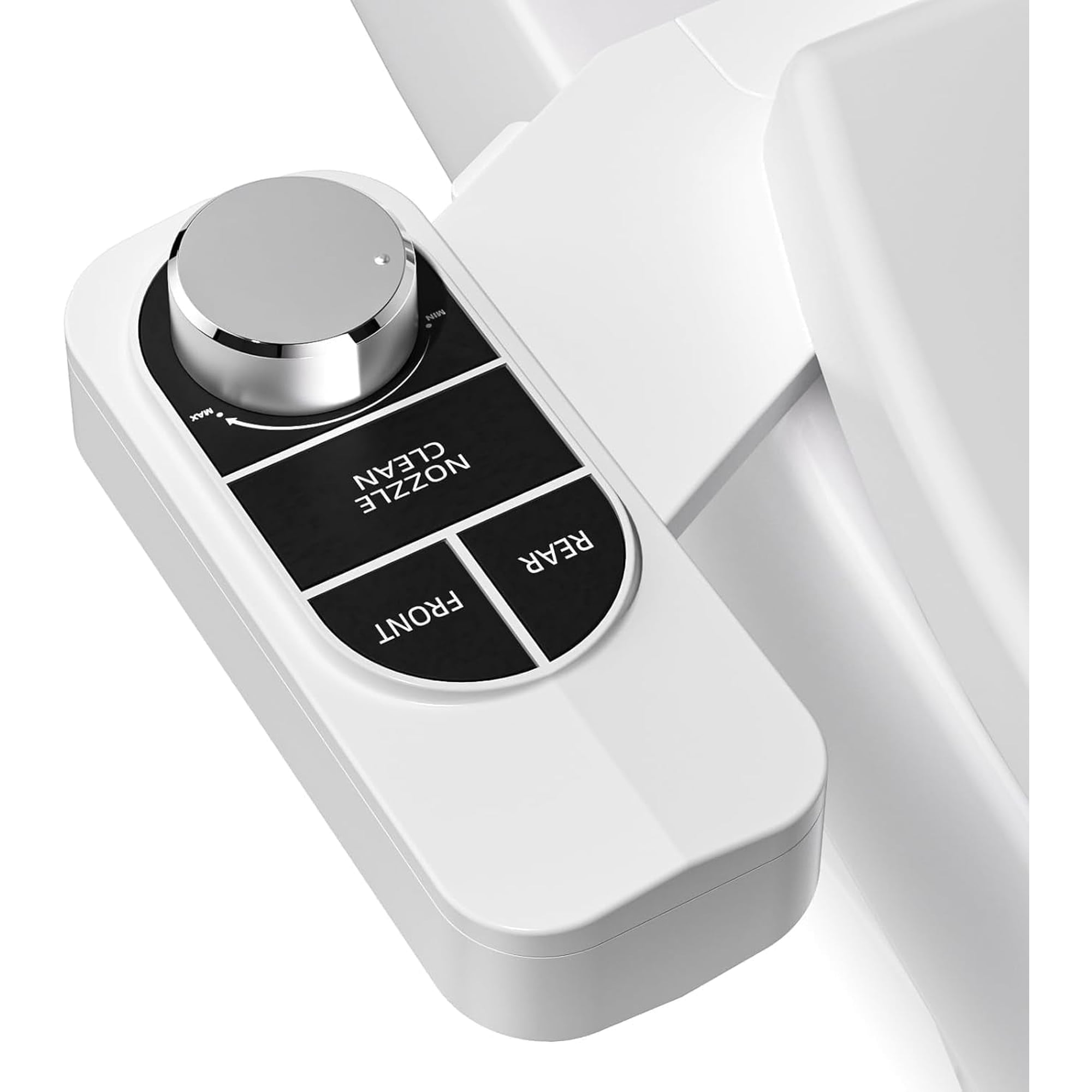 SAMODRA Non-Electric Bidet - Self Cleaning Dual Nozzle (Frontal and Rear Wash) Fresh Water Bidet Toilet Seat Attachment with Independent Adjustable Water Pressure (Classic Silver)