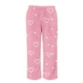 thumbnail image 6 of Vetsdori Womens Flannel Pajamas Pants Sleep Pants Holiday Pj Bottoms Pockets,Elastic Waist Pj Pants Lounge Pants for Women Printed,Pink, 6 of 7