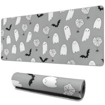 Long Mouse Pads for Desk,Halloween Ghost Pattern Desk Mats on Top Of Desks, Desk Mouse Pad Extra Large with 3mm Non-Slip Base and Stitched Edge for Gaming,Office,Work,Home 31.5"x11.8"