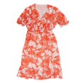 thumbnail image 1 of Vestido con botones en la parte delantera para mujer, vestido largo para mujer, vestido de manga corta para mujer, vestido largo para mujer, respuesta rápida, 1 of 9