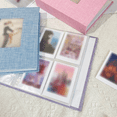 thumbnail image 4 of Mini Photo Album for 3-Inch Instant Prints, 208-Pocket Small Picture Book with Fabric Cover, Front Window & Elastic Band, Memory Organizer for Travel, Friends & Family, 4 of 5