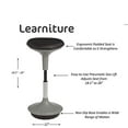 thumbnail image 2 of Tabouret d'Apprentissage Actif à Hauteur Réglable - Chaise de Bureau Rembourrée avec Bascule, Oscillation, Mouvement d'Inclinaison - Noir, 2 of 5