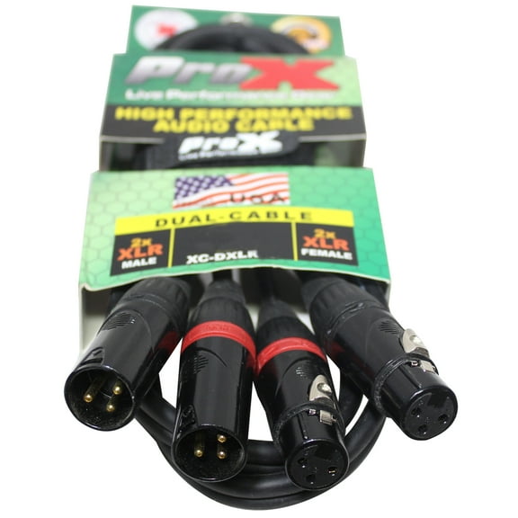 ProX XC-DXLR03 3' Dual XLR-M to Dual XLR-F Balanced High Performance Audio Cable