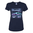 thumbnail image 2 of Ford Mustang GT The Boss Retro Neon Vintage | Womens Cars and Trucks Graphic T-Shirt, Navy, X-Large, 2 of 4