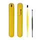 thumbnail image 1 of Juego de 2 Limpiadores de Oídos Doble Punta con Estuche de Cuero Amarillo, Acero Inoxidable y PU, Opción de Color Negro, Kit de Higiene Auditiva Portátil., 1 of 6