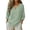 Green, variant on Women's Cotton Linen 3/4 Sleeve V Neck Lace Blouse Loose Fit Casual