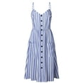 thumbnail image 3 of PULLIMORE Womens Summer V Neck Floral Dress Bohemian Spaghetti Straps Boho Tie Front Button Down Sling Midi Dress with Pockets, 3 of 5