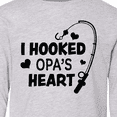 thumbnail image 4 of Inktastic I Hooked Opa's Heart with Fishing Rod Long Sleeve Youth T-Shirt, 4 of 5