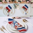 thumbnail image 3 of Patriotic Gnomes Cloth Napkins, Independence Freedom Blue Red Striped Washable and Reusable Dinner Napkins Set of 8, Table Napkin for Kitchen Party Birthday Wedding Hotel Housewarming 20"x20", 3 of 9