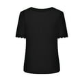 thumbnail image 2 of Scyoekwg Womens Summer Tops Casual Dressy Short Sleeve Loose Blouses Comfy Soft Tunic Tops V Neck Trendy Classic Solid Color Casual Blouses (#B=Black,XXXL), 2 of 8