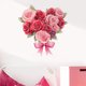 thumbnail image 1 of Adhesivos de pared autoadhesivos de PVC con forma de corazón de rosa, diseño floral, 30 x 30 cm, 1 of 4