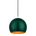 thumbnail image 2 of Piedmont 1 - Light Shiny Hunter Green And Polished Chrome Contrastingfinishes Industrial / Mid Century Modern Incandescent Aluminum Pendant Light, 2 of 13