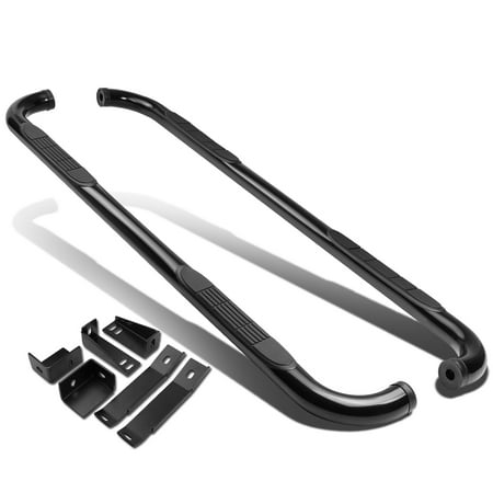 For 00-17 GMC Sierra/Chevy Silverado Crew Cab Carbon Steel 3" Side Step Nerf Bar Running Board Left+Right 06 07 08 09 10 11 12 13 14 15 16