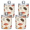 thumbnail image 2 of Clear Storage Jar 2.75x 4.13 Inches One Sizex2 Cotton Swabs Cans Translucent Plasticental Floss Cans Cotton Pads Cans Bathroom Canisters Brown Mushroom, 2 of 7
