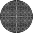 thumbnail image 1 of Ahgly Company Machine Washable Indoor Round Transitional Charcoal Black Area Rugs, 4' Round, 1 of 7