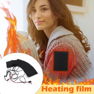 Iumwxz USB Plaque de chauffage pour le chauffage des vêtements Plaque de cuisson pour le Chauffage des vêtements Chauffe-glace Chauffage des films Vest Down Jacket Portable USB Charging Warm Chauffage Pad maison outil tissu noir Voyage de vacances