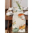 thumbnail image 4 of Sage Green Pumpkin Table Runner 108 Inches, Orange Eucalyptus Leaves Thanksgiving Bed Runner Dresser Scarves Tabletop for Indoor Outdoor Parties/Ceremony/Banquet, 13"x 108", 4 of 8