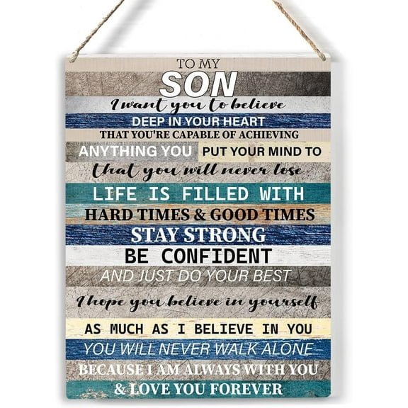 Rustic Son Love You Forget Wood Sign To My Son Wooden Signs Hanging Plaque Home Wall Art 8 X 10, Perfect Son Sign Wall Decor For Home Bedroom