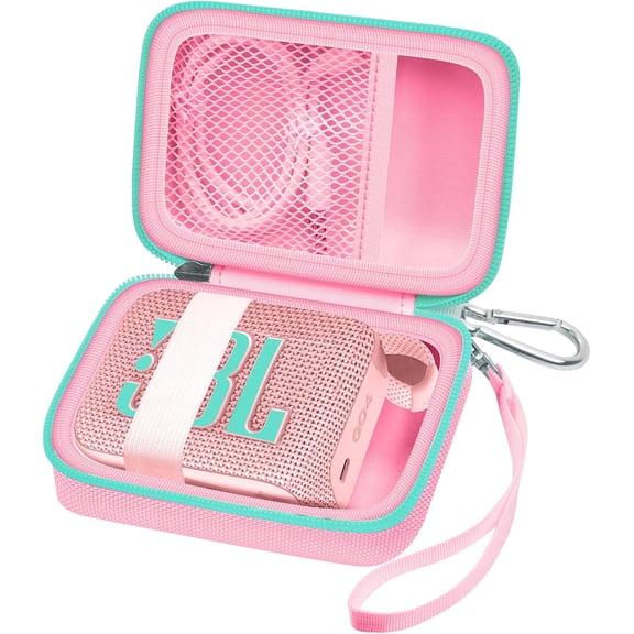 Carrying Case Compatible with JBL Go 4 Portable Bluetooth Wireless Speaker (Pink)