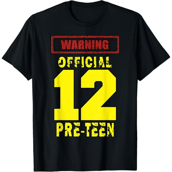 12TH Birthday 12Yrs Warning-official PRE-TEEN T-Shirt mens t shirt，black，women，funny，misfits，men，journey