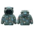 thumbnail image 4 of Kids Boys Girls Ear Hooded Down Coat Winter Warm Cotton-padded Jacket 2-7T, Dinosaur, 4 of 4