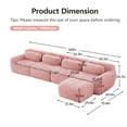 thumbnail image 3 of HUTWIFE Home Plush Reclining and Oversized Sectional Sofas with Ottoman, Pink, 3 of 8