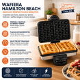 thumbnail image 3 of Waflera Hamilton Beach de Acero Inoxidable y Antiadherente 2 Waffles Belgas de Forma Cuadrada 700W, 3 of 9