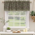 thumbnail image 2 of 2 Pack Valances for Window, Sage Green Floral Short Curtains for Kitchen Bedroom Living Room, Ethnic Tribe Abstract Art Flowers Rod Pocket Small Window Treatment Valance Drapes 54 x 18 Inch, 2 of 8